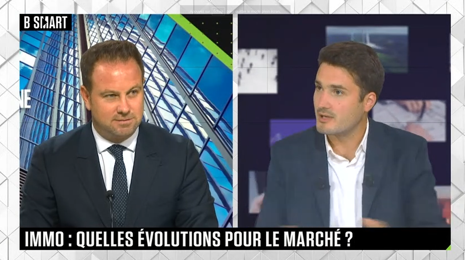 Guillaume Lucchini sur le plateau de B Smart TV pour évoquer le marché de l'immobilier
